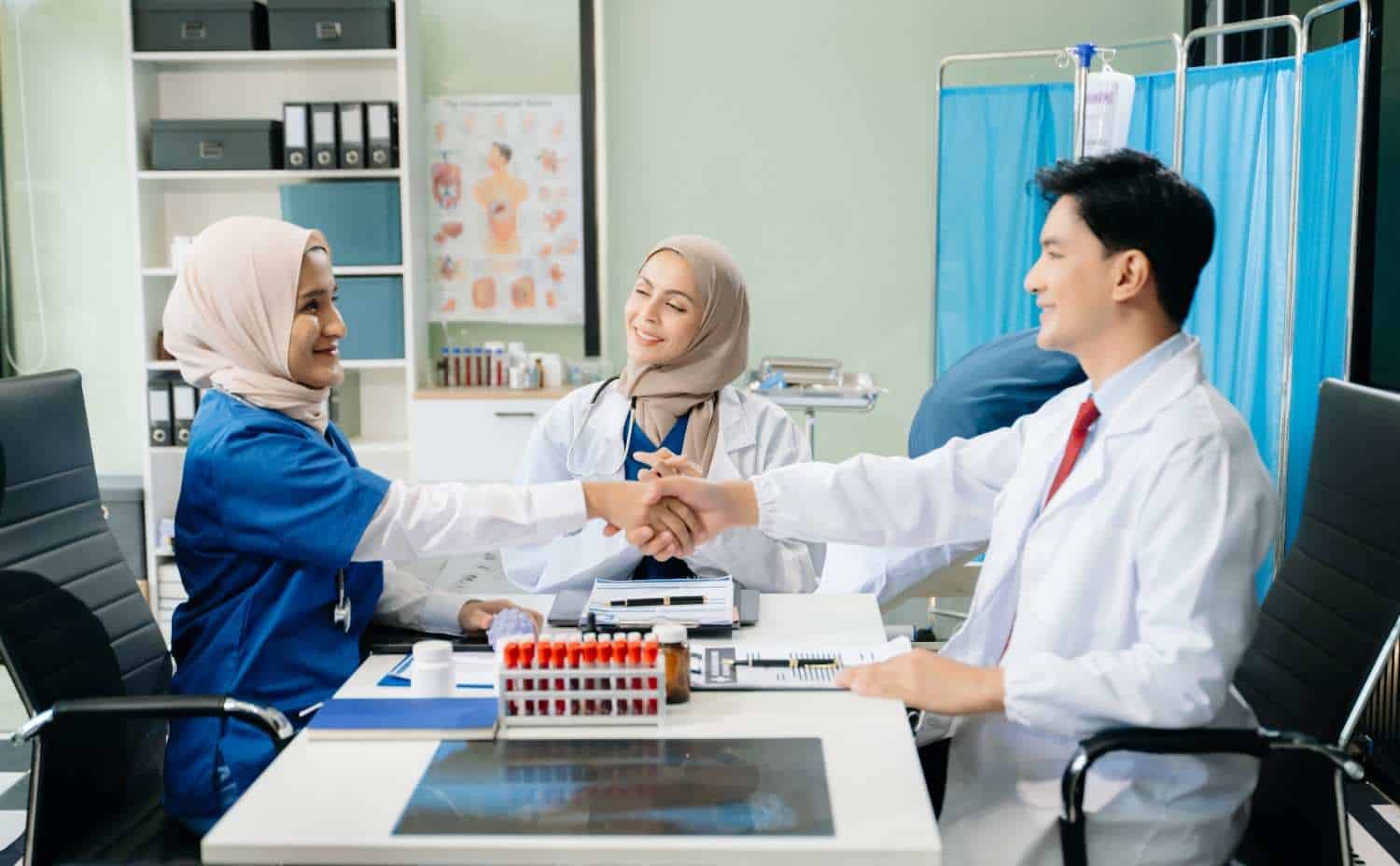 Employee undergoing a corporate health check-up during a workplace health screening in Singapore